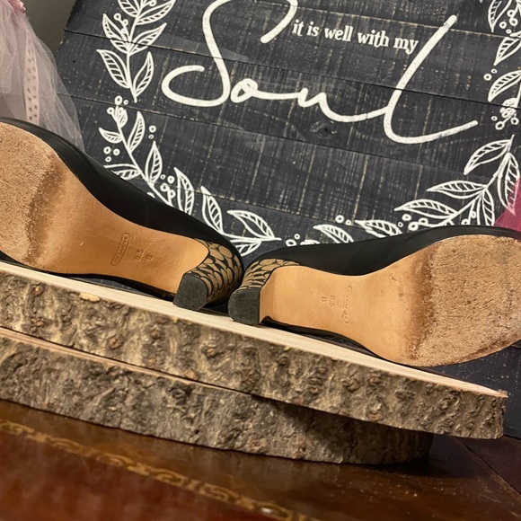 Coach Breana black peep toe 5 inch heels Size 8.5 - Picture 8 of 10